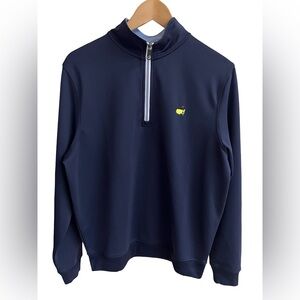 AUGUSTA NATIONAL Masters Quarter-Zip Navy Blue Performance S Pullover Golf Gift